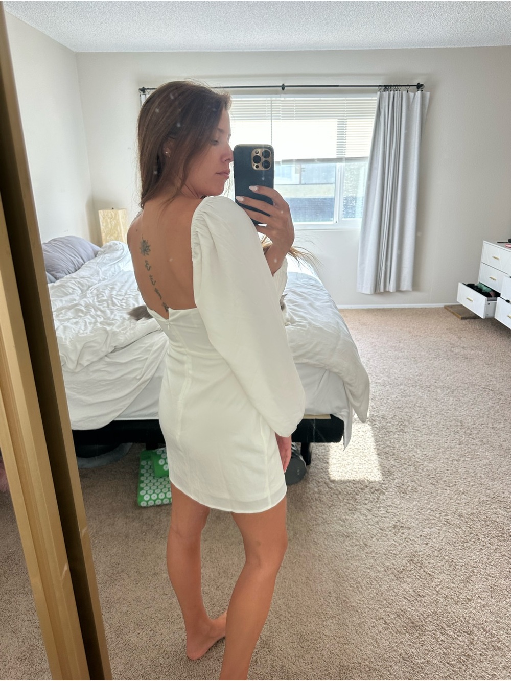 Princess Polly White Lillie Balloon Puff-Sleeve Mini Dress - Picture 8 of 9